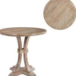 Accent & End Tables-Kirkland's Home Round Mango Wood Accent Table