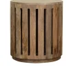 Accent & End Tables-Kirkland's Home Round Mango Wood Drum Accent Table