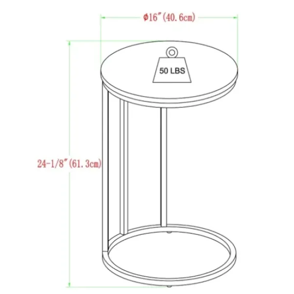 Accent & End Tables-Kirkland's Home Round Marble And Gold C-Table White