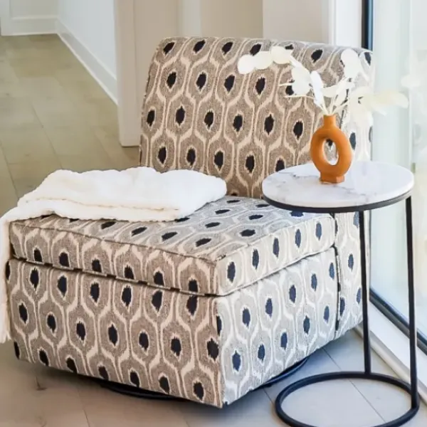 Accent & End Tables-Kirkland's Home Round Marble C-Table White