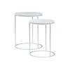 Accent & End Tables-Kirkland's Home Round Marble Nesting 2-Pc. Accent Table Set White