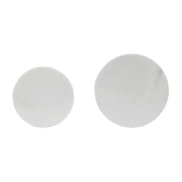 Accent & End Tables-Kirkland's Home Round Marble Nesting 2-Pc. Accent Table Set White