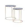 Accent & End Tables-Kirkland's Home Round Marble Nesting 2-Pc. Accent Table Set Gray