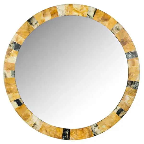 Decorative Mirrors-Kirkland's Home Round Marbleized Wall Mirror
