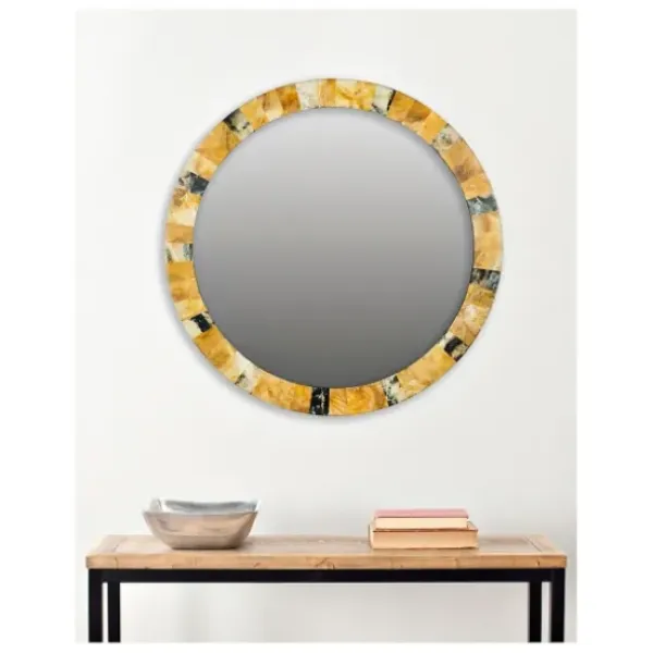 Decorative Mirrors-Kirkland's Home Round Marbleized Wall Mirror