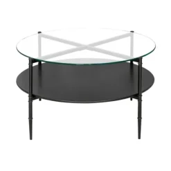 Coffee Tables-Kirkland's Home Round Martha Stewart Coffee Table Black