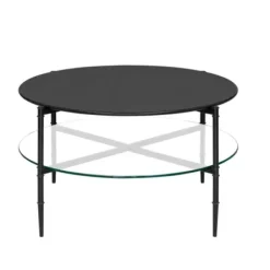 Coffee Tables-Kirkland's Home Round Martha Stewart Coffee Table Black
