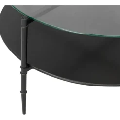 Coffee Tables-Kirkland's Home Round Martha Stewart Coffee Table Black