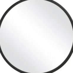 Framed Mirrors-Kirkland's Home Round Matte Black Thick Frame Mirror