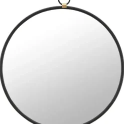 Decorative Mirrors-Kirkland's Home Round Metal Mirror With Ring Black