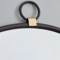 Decorative Mirrors-Kirkland's Home Round Metal Mirror With Ring Black