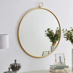 Decorative Mirrors-Kirkland's Home Round Metal Mirror With Ring Gold