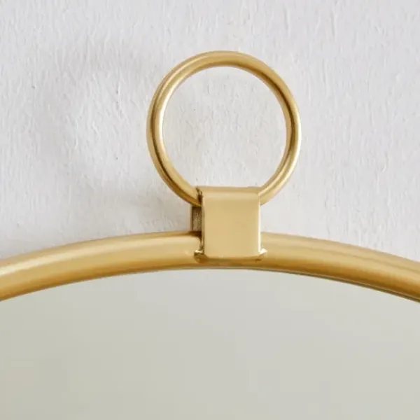Decorative Mirrors-Kirkland's Home Round Metal Mirror With Ring Gold