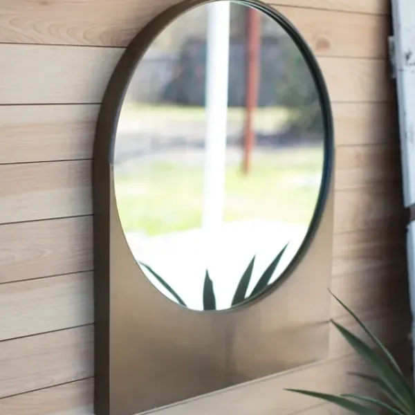 Decorative Mirrors-Kirkland's Home Round Mirror With Rectangular Base
