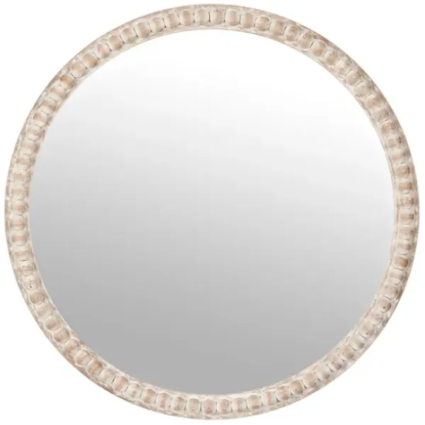 Decorative Mirrors-Kirkland's Home Round Natural Beaded Wall Mirror