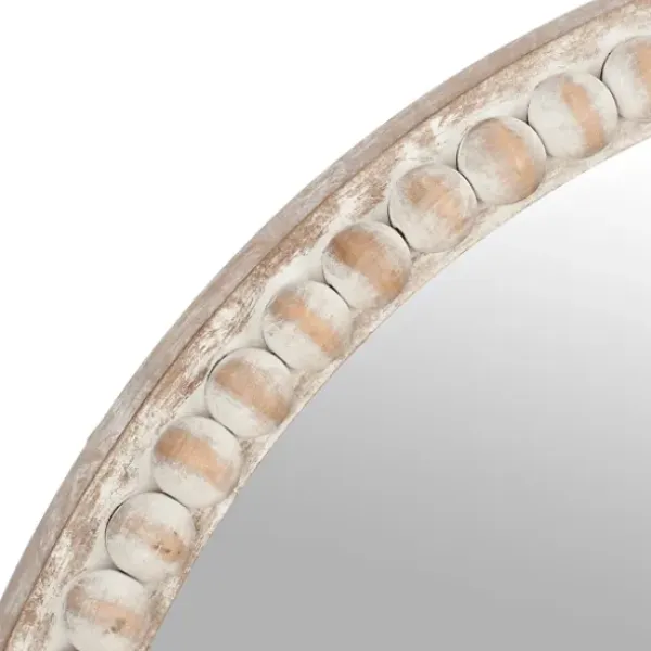 Decorative Mirrors-Kirkland's Home Round Natural Beaded Wall Mirror
