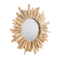 Decorative Mirrors-Kirkland's Home Round Natural Driftwood Frame Mirror