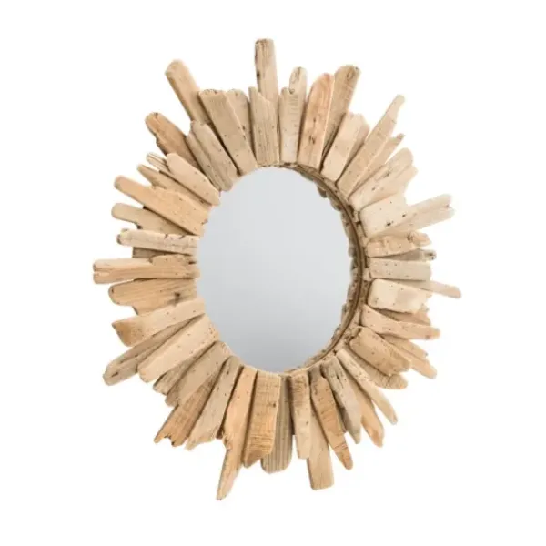 Decorative Mirrors-Kirkland's Home Round Natural Driftwood Frame Mirror