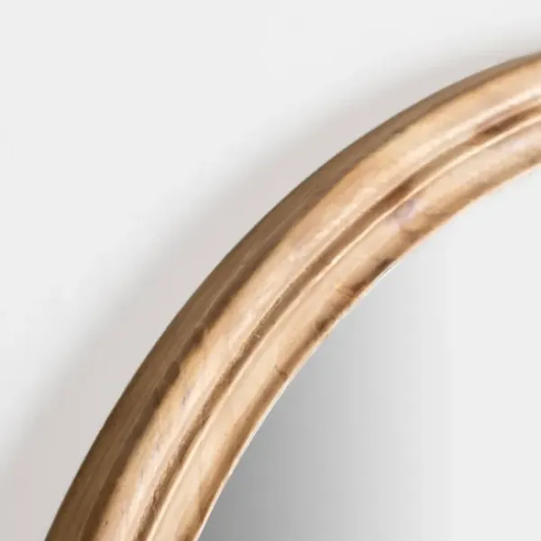 Decorative Mirrors-Kirkland's Home Round Natural Wood Ridged Mirror
