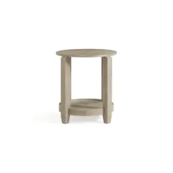 Accent & End Tables-Kirkland's Home Round Oak Wood Accent Table Gray
