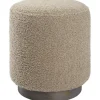 Benches & Ottomans-Kirkland's Home Round Oatmeal Boucle Ottoman Tan