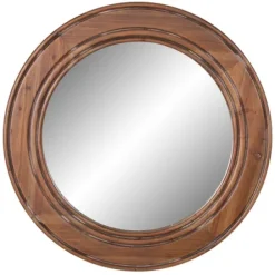 Decorative Mirrors-Kirkland's Home Round Reclaimed Wood Wall Mirror, 31.5 In.