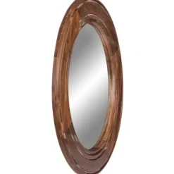 Decorative Mirrors-Kirkland's Home Round Reclaimed Wood Wall Mirror, 31.5 In.
