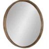 Decorative Mirrors-Kirkland's Home Round Rustic Wood Hutton Mirror Brown