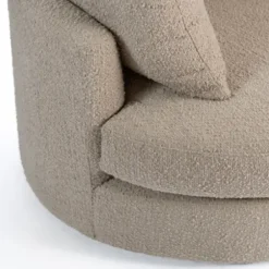 Accent Chairs-Kirkland's Home Round Sand Boucle Swivel Accent Chair Tan