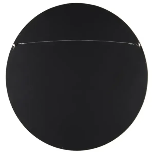 Decorative Mirrors-Kirkland's Home Round Walnut Wood Hutton Mirror Brown