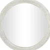 Decorative Mirrors-Kirkland's Home Round Whitewash Beaded Wall Mirror