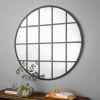 Decorative Mirrors-Kirkland's Home Round Windowpane Wall Mirror, 40 In.