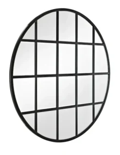 Decorative Mirrors-Kirkland's Home Round Windowpane Wall Mirror, 40 In.