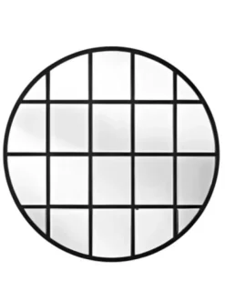 Decorative Mirrors-Kirkland's Home Round Windowpane Wall Mirror, 40 In.