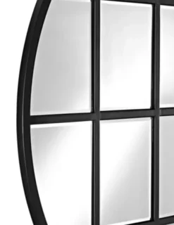 Decorative Mirrors-Kirkland's Home Round Windowpane Wall Mirror, 40 In.