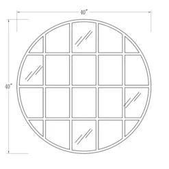 Decorative Mirrors-Kirkland's Home Round Windowpane Wall Mirror, 40 In.
