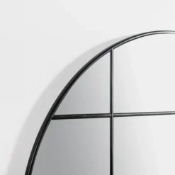 Decorative Mirrors-Kirkland's Home Round Windowpane Wall Mirror Black