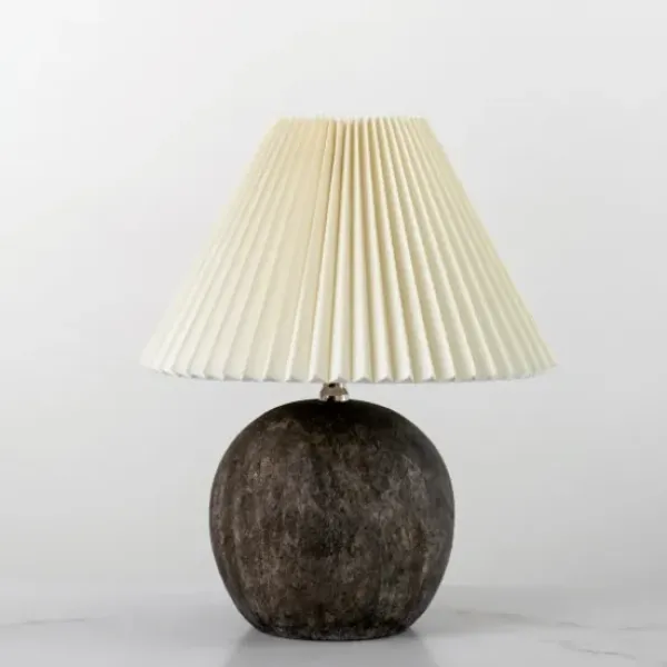 Table Lamps-Kirkland's Home Rowan Round Pleated Table Lamp Ivory