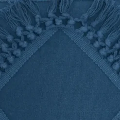 Pillows-Kirkland's Home Royal Diamond Fringe Throw Pillow Blue