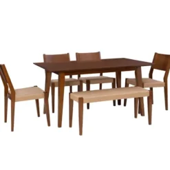 Dining Sets-Kirkland's Home Rubberwood Handwoven Rope 6-Pc. Dining Set