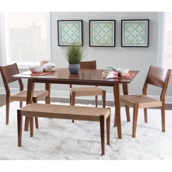 Dining Sets-Kirkland's Home Rubberwood Handwoven Rope 6-Pc. Dining Set