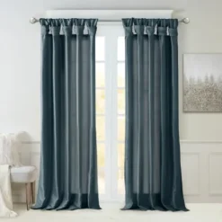 Curtains & Drapes-Kirkland's Home Ruffle Diamond Curtain Panel Set, 84 In. White