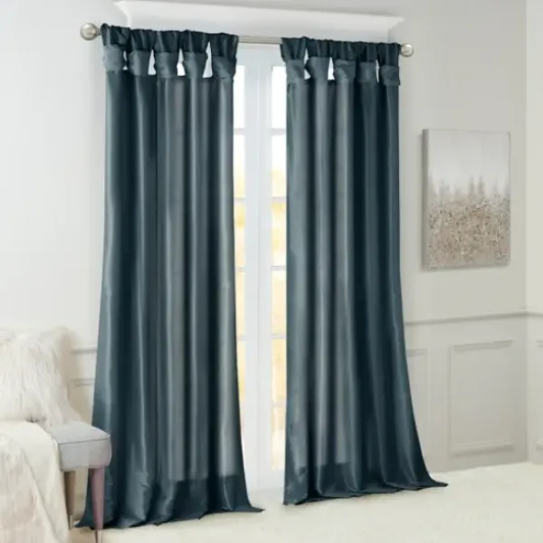 Curtains & Drapes-Kirkland's Home Ruffle Diamond Curtain Panel Set, 84 In. White