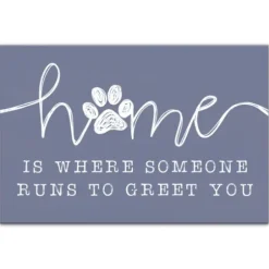 Wall Quotes & Signs-Kirkland's Home Runs To Greet You Canvas Art Print, 18X12 In. Blue/White