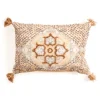 Pillows-Kirkland's Home Rust Embroidered Medallion Lumbar Pillow Orange