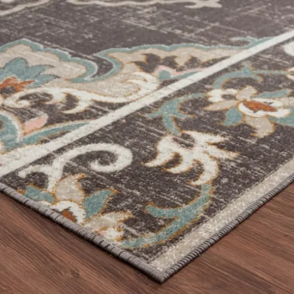 Outdoor Rugs-Kirkland's Home Rust Linear Macy Indoor/Outdoor Area Rug, 4X7 Orange