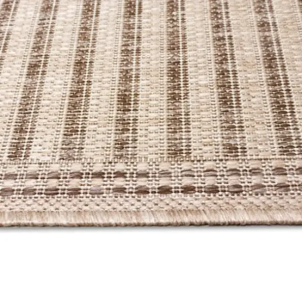 Outdoor Rugs-Kirkland's Home Rust Linear Macy Indoor/Outdoor Area Rug, 6X9 Orange