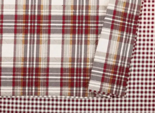 Quilts-Kirkland's Home Rust Plaid Camden Full/Queen 3-Pc. Quilt Set Red/Gray/Ivory