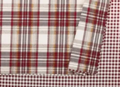 Quilts-Kirkland's Home Rust Plaid Camden King 3-Pc. Quilt Set Red/Gray/Ivory