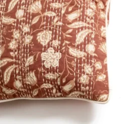 Pillows-Kirkland's Home Rust Stitched Blossoms Pillow Red